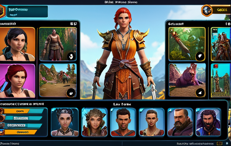 **Character customization screen, highlighting synergistic passive skills, RPG game interface, vibrant colors.**